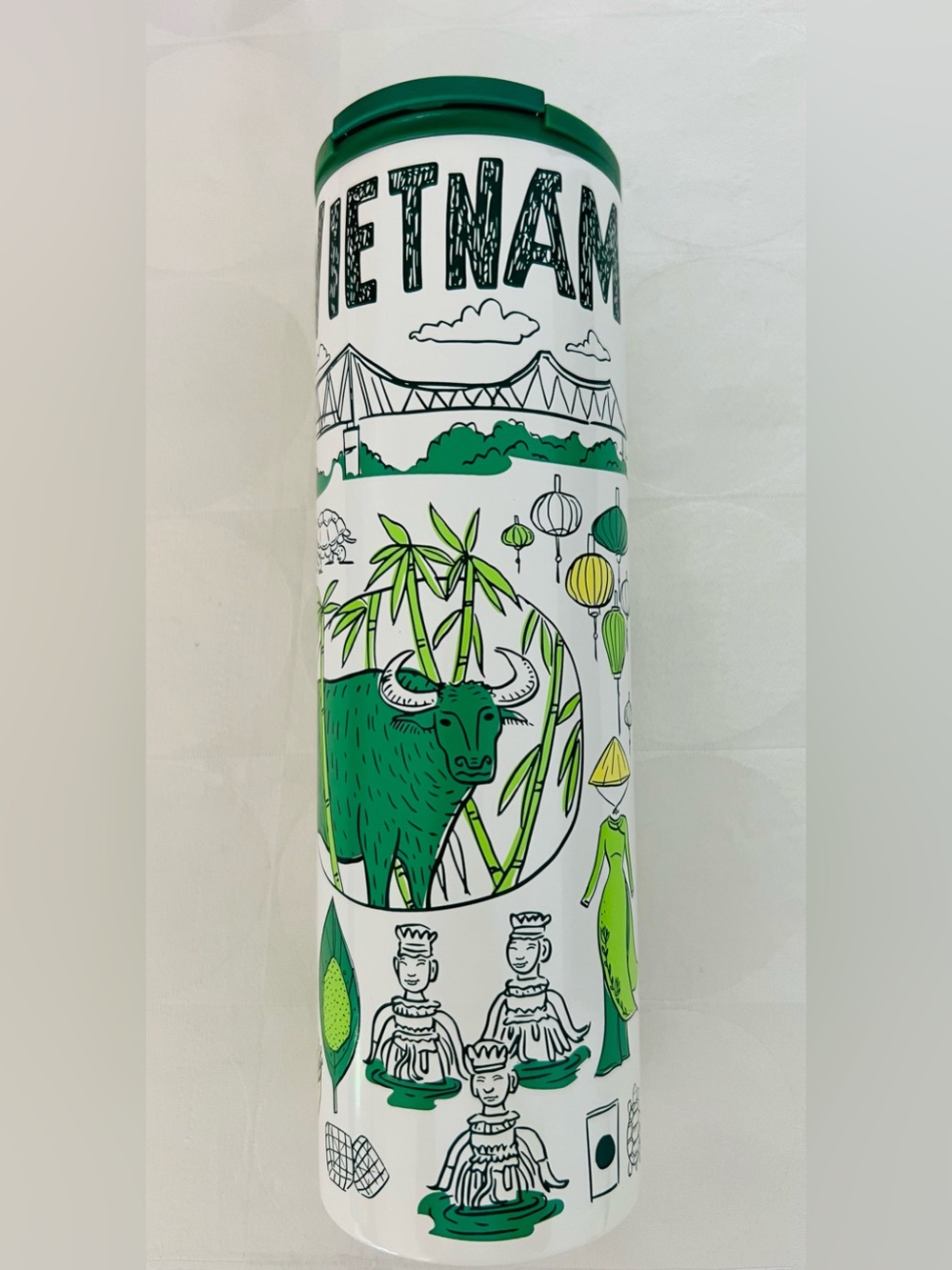 Vietnam Green Starbucks Stainless Tumbler Bottle 16oz Been There Series NEW